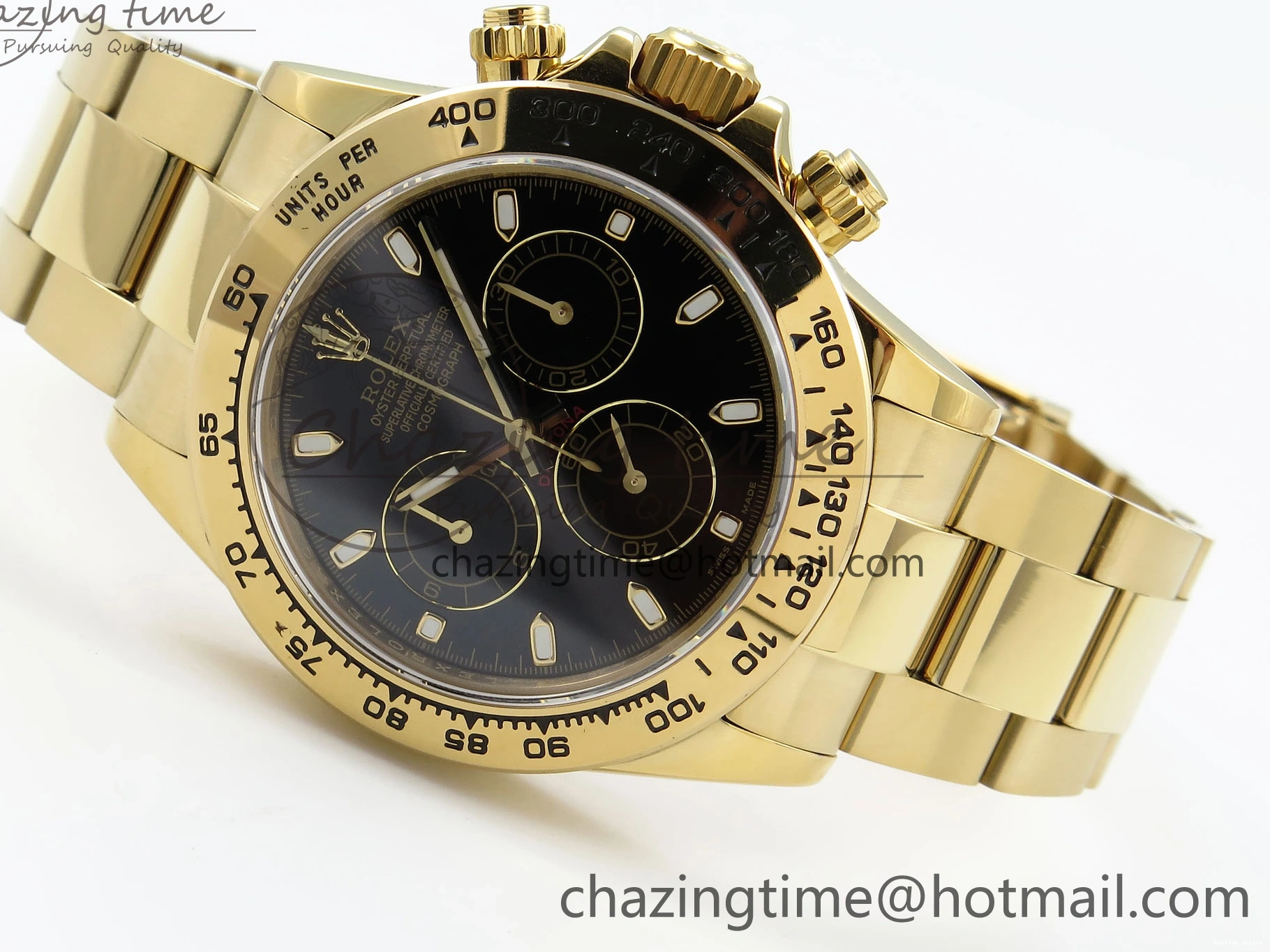 0520 Durable Daytona 116508 QF 1:1 Best Edition Black Dial on YG Bracelet SH4130 V3 (Gain Weight) 1717